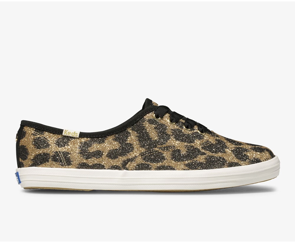 Zapatillas Keds Mujer Marrones - Kate Spade New York Champion Glitter Leopard - 874-MKAWLV